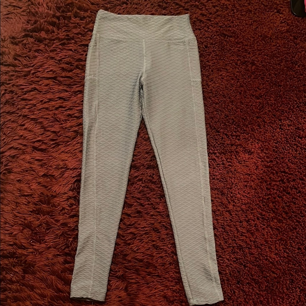 Gray Textured Leggings